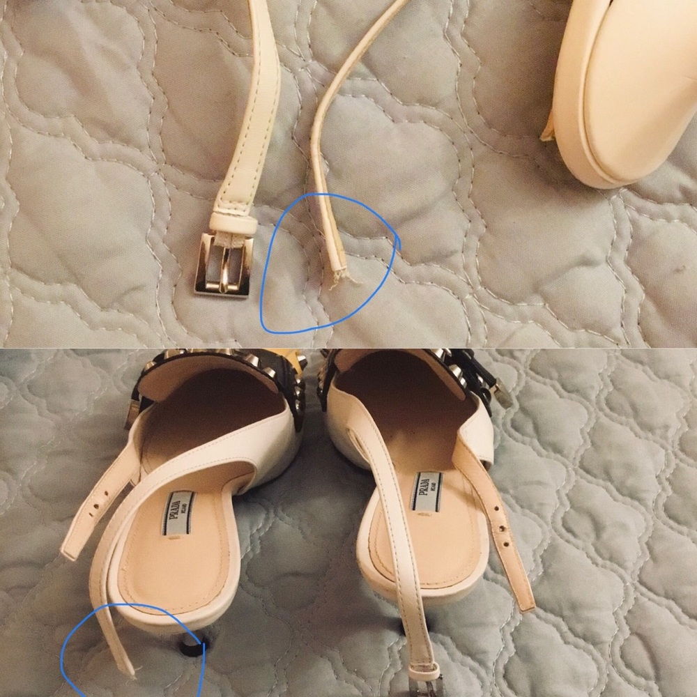 Prada Stud-embellished leather slingback pumps - Picture 8 of 8